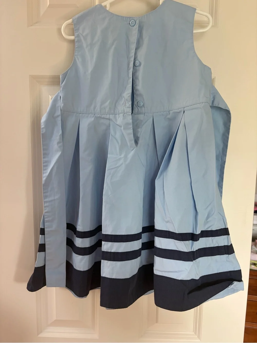 Gymboree Light Paris Blue and Navy Pleated Sundress 4